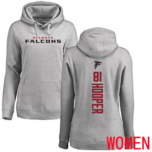 Atlanta Falcons Ash Women Austin Hooper Backer NFL Football 81 Pullover Hoodie Sweatshirts